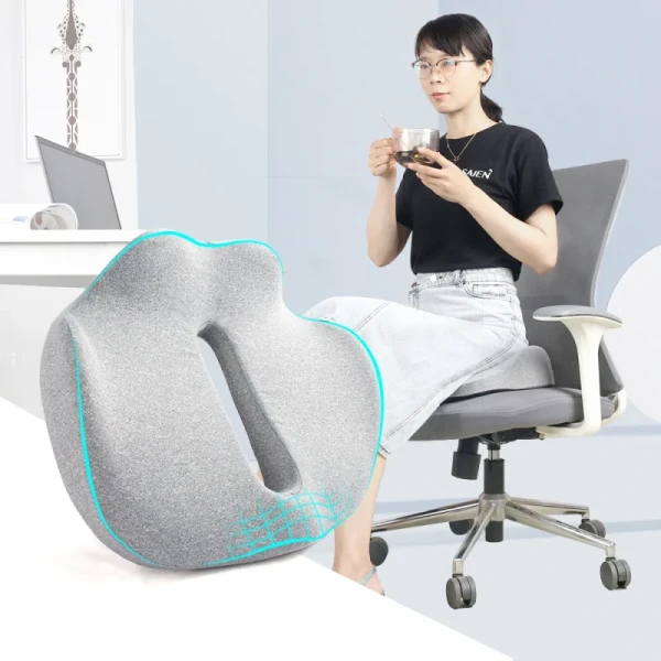 Ergonomic Design Coccyx Support Seat Cushion with 3D Mesh Breathable Cover and Anti-Static