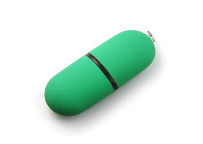 Green Color Custom Printed USB Flash Drives , Capsule Memory Sticks Plastic Material