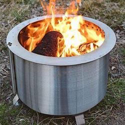 Double Wall Portable Smokeless Stove Stainless Steel 18 Inch Fire Pit