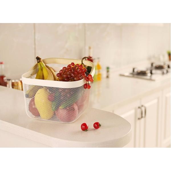 550G Stainless Steel Hanging Fruit Basket , 19cm Height Fruit Steel Basket