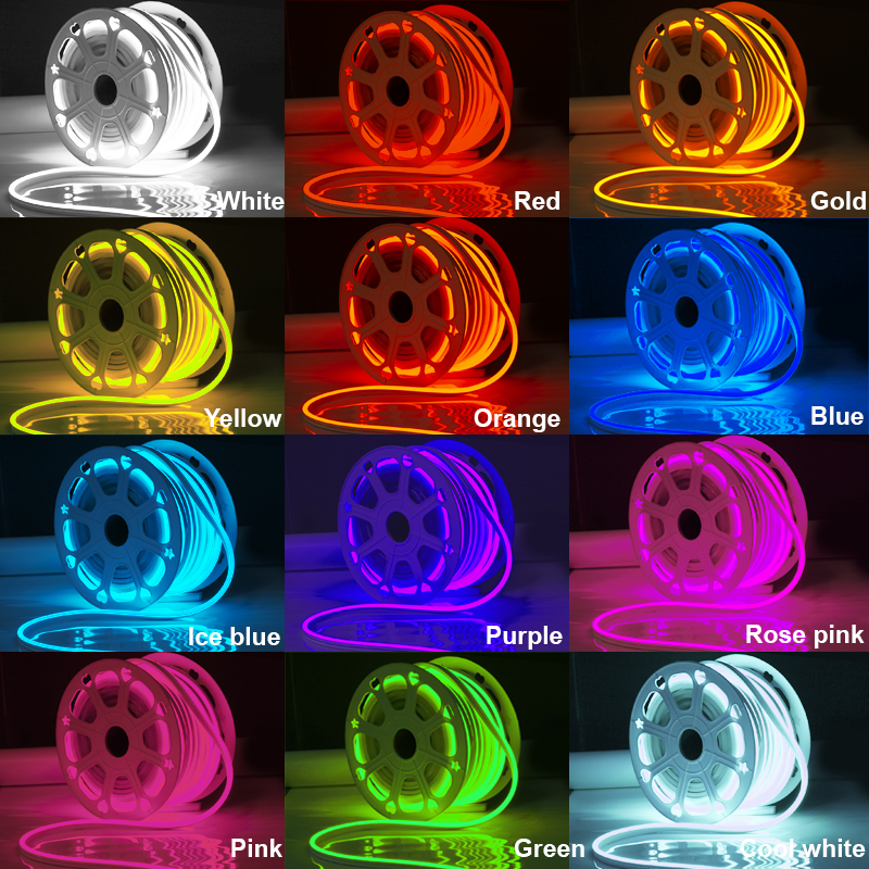 веревочка DC12V RGB водоустойчивое IP67 неонового света СИД силикона 6mm 8mm