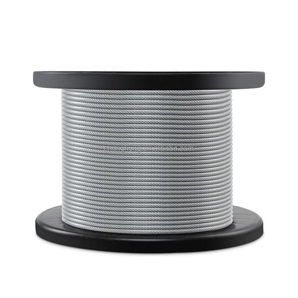 Tolerancia ± 1% de PVC revestido de acero cable de alambre 1/8-3/16 7x7 Rojo Amarillo Verde Azul Blanco 10000ft Color de vinilo revestido de cable