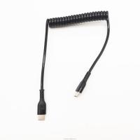 Cable USB C enroulé en ressort Cable USB A mâle à type C mâle Cable de charge rapide bobine de données câble rétractable