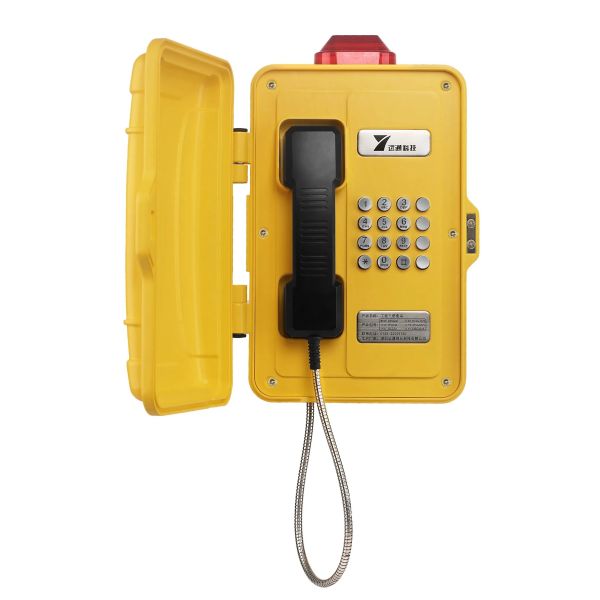 Outdoor Industrial Telephone with Strong Noise Canceling Telescopic Stainless Steel Cable Tube and Industrial Grade Silicone Keypad