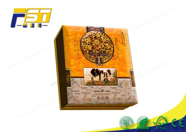 Do Mooncake luxuoso do papel do presente do logotipo caixas de empacotamento de carimbo quentes impressas costume