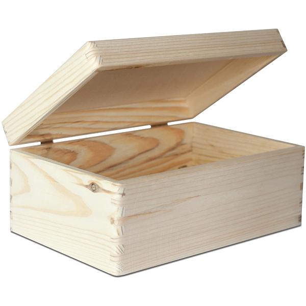 Décoration blanche Grande boîte en bois 20cm x 30cm Stockage Souvenir Boîte en bois Plain