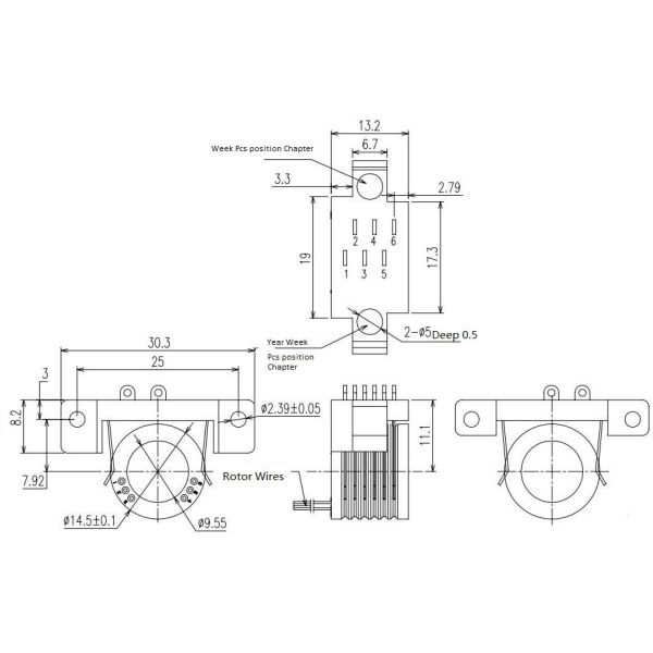 6 Circuit 240V Voltage Separate Slip Ring with 0~300 RPM for Electrical Test Equipment