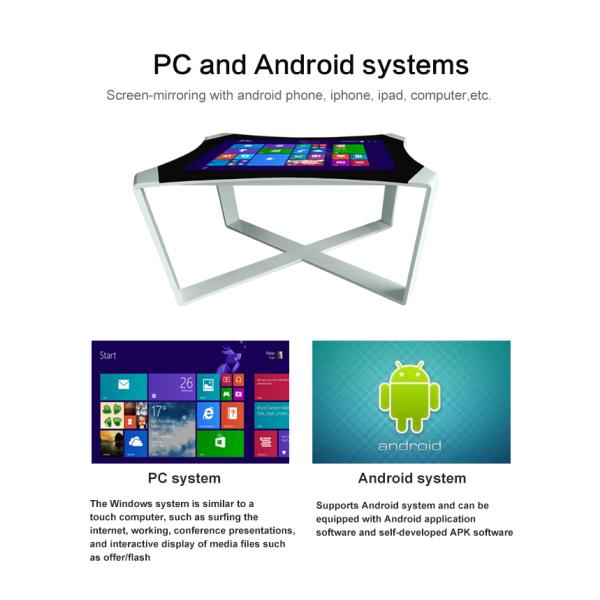Smart Home Interactive Touch Screen Table For Capacitive Coffee Shop Advertising Kiosks Display Table