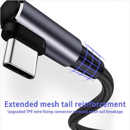90° Angled USB-C to USB-C Cable Game-Changing Charging Data Sync with Braided Design