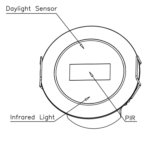 12-24Vdc Input Dry Contact PIR Motion Sensor Light Switch With Planar Rectangle Fresnel Lens