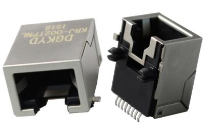 conector do PWB de 1x1 Tab Down SMD Rj45 sem transformador, chapeamento de ouro 6U