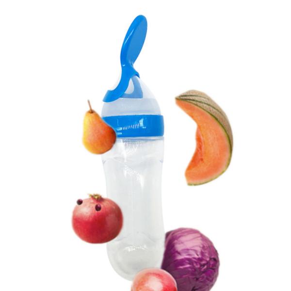 Food Grade BPA Free Silicone Baby Products Food Dispensing Spoon 195*50mm