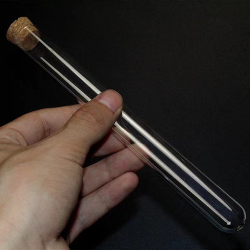 High Quality Clear Custom Glass Tube Container Glass Tube Flat Bottom Glass Test Tube with Cork