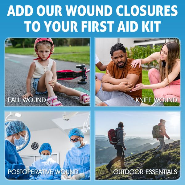 Dispositif de fermeture de plaie de bandages en tissu flexible 2 / 4 / 6PCS