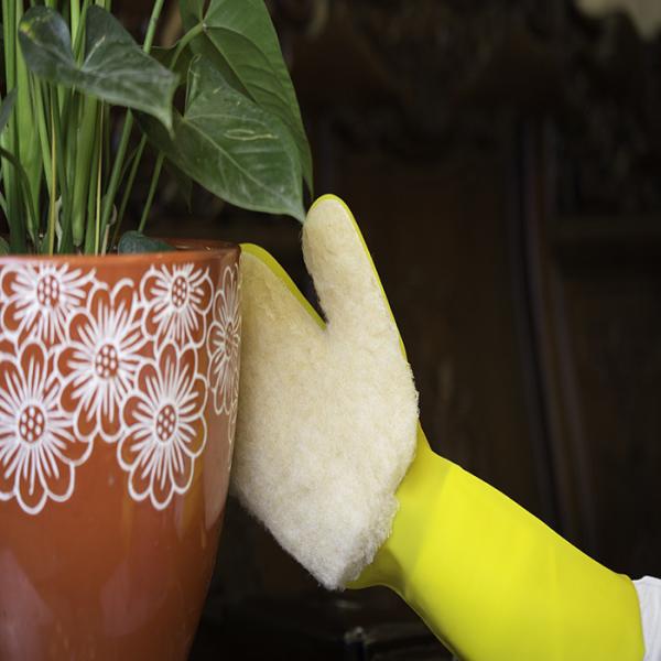 Однослойные пуховые перчатки губки Дишвашинг чистки хлопка для домочадца работают