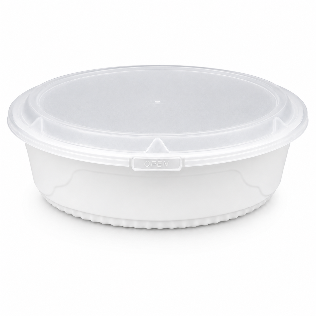 Frosted Secure Lid Snap Lock Bowls 2000ml Wide PP Serving Bowl
