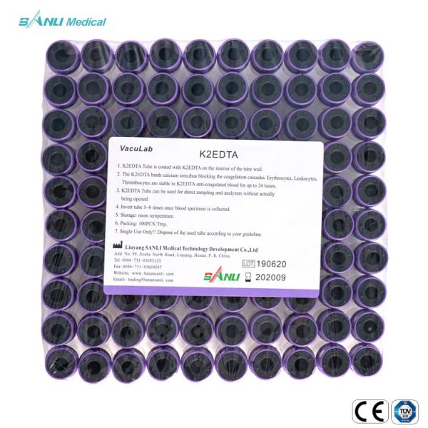 Vacuum Blood Collection  K2 EDTA Tubes 13x100mm