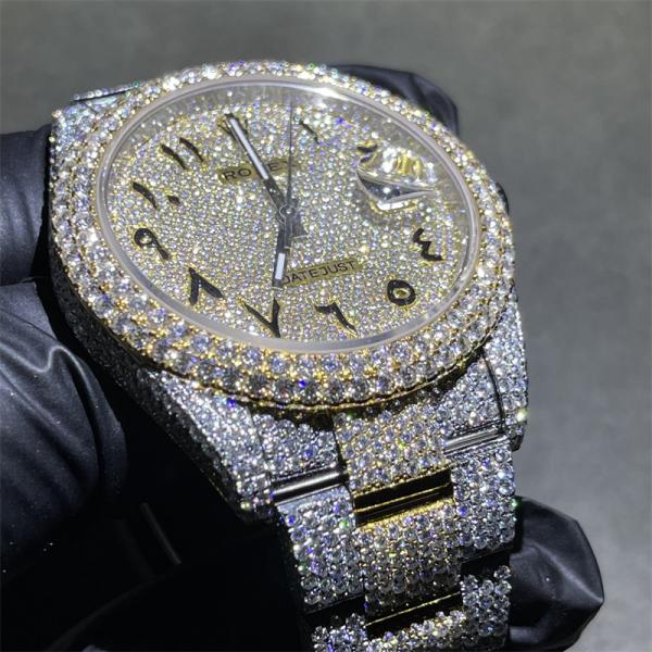Busto luxuoso personalizado de Moissanite do tipo abaixo do relógio congelado feito sob encomenda de aço inoxidável da saída