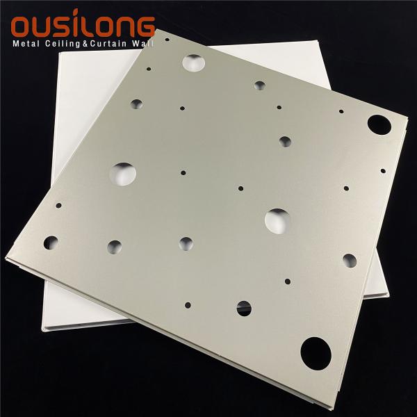 Custom Perforated Metal Aluminum 600×600 Suspended Lay in Acoustic Ceiling Tiles with Tee Bar