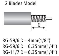 Bule Construção de uma peça de duas lâminas Modelo de cortador de cabo coaxial coaxial