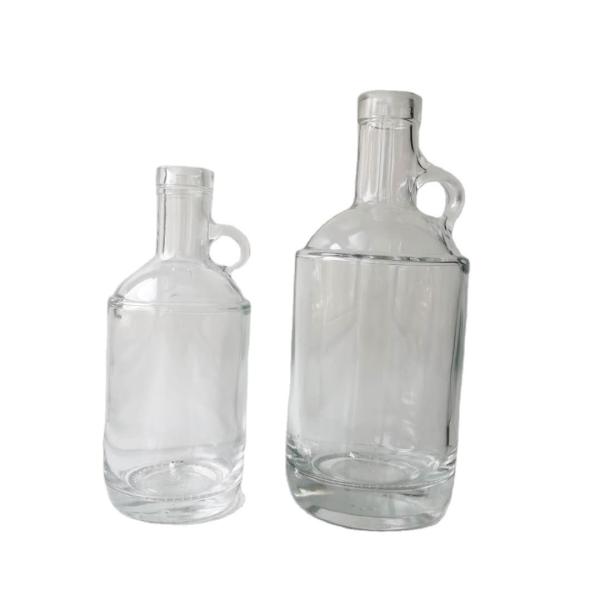 Glass Products 750ml Bottle With Cork For Liquor Vodka Clear Glass Collar