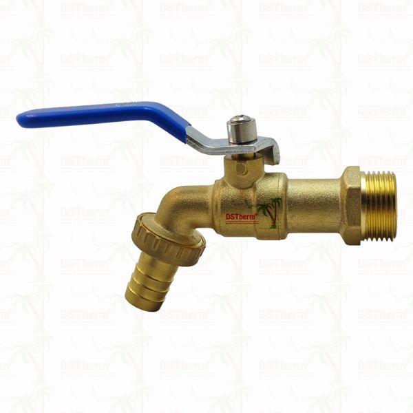 Gold Plated Heavy Duty Classic Blue Iron Handle Bibcocks Water Spout Faucet Spigot Water Tap 3/4