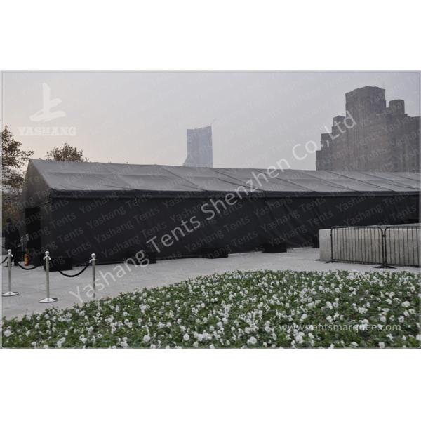 Durable 300 People Black Fabric Tent Structures , PVC Party Tent Marquee