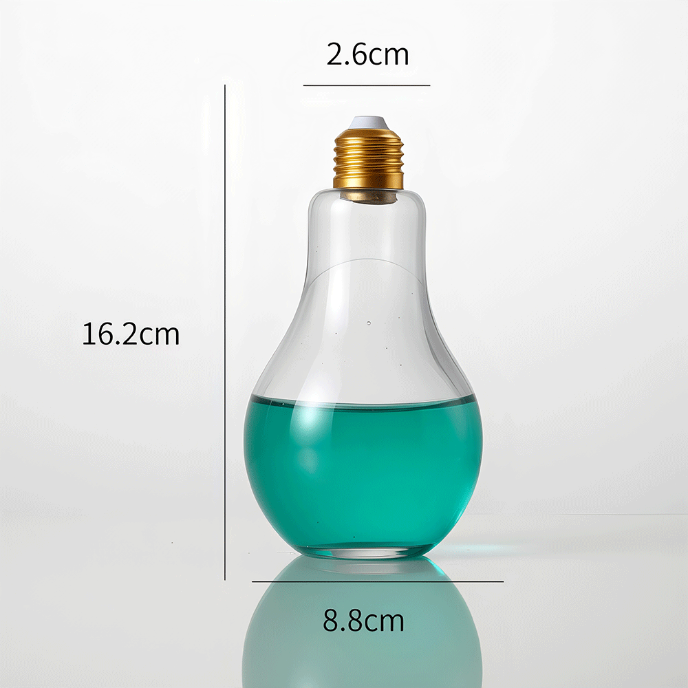 Round Shape Clear Glass Light Bulb Glass Bottle With Screw Cap For Beverage Packaging