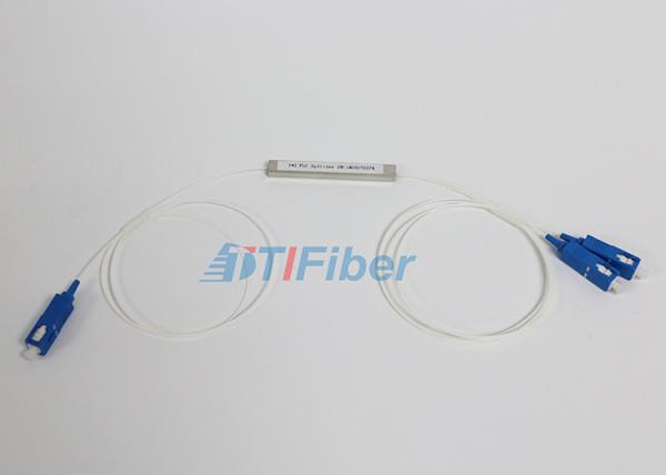 tipo de aço divisor do tubo 1X2 do cabo de fibra ótica do PLC com o conector do SC/PC