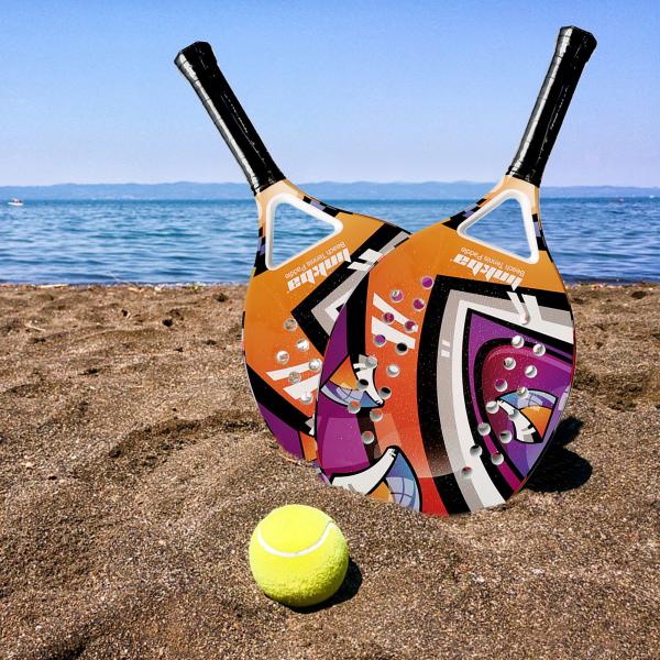 Beach Tennis Racket Ergonomic Cushion Grip Carbon Fiber Tennis Paddle Racquets