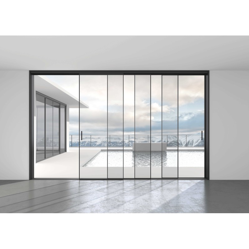 Space Saving Slim Frame Aluminium Sliding Doors For Interior Wardrobes