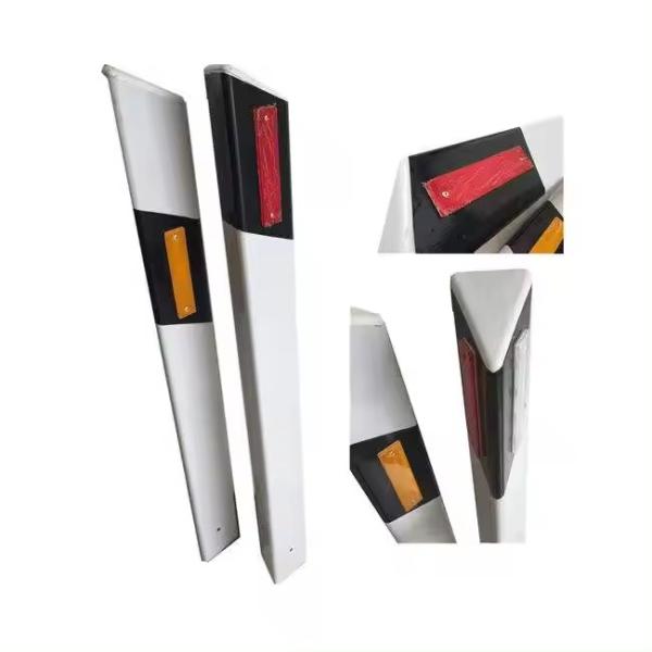 Beijing ROADSAFE PVC Triangle Pole Warning Flexible Reflective traffic guardrail road delineator post LOGO PVC bollard