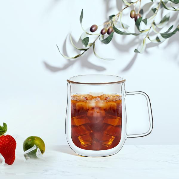 Amazon top seller High quality Borsilicate double wall Heat Resistant Hot Coffee Glss  Double Wall Glass Cup