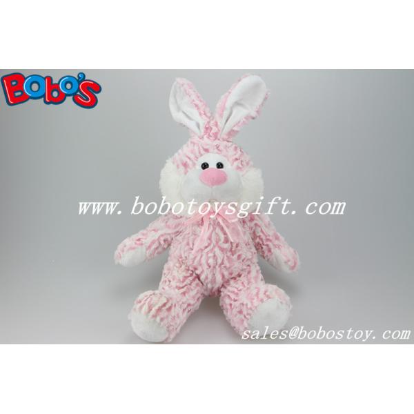 10"Pink Plush Stuffed Rabbit Animal With Pink Ribbon