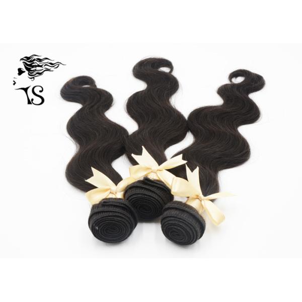 Black Unprocessed Human Hair Weave , 100% Peruvian Body Wave Hair Bundles