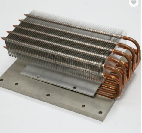 Aluminum Fin Stacks Copper Pipe Heat Sink Brushed for LED Lighting Cooling Radiator