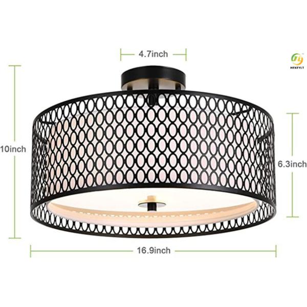 Retro Kitchen Bedroom Study Hallway Porch Iron Black Ceiling Lamp