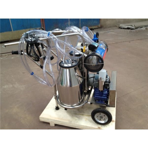 HL-JN02 Double Bucket 220V/50Hz Vacuum Pump Cow Milking Machine with 1.1KW Power for Small Dairy Farms
