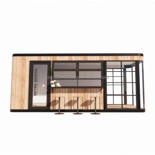 Galvanized Steel Square Tubes Structure 20FT Container Coffee Bar Mobile Sunlight House Outdoor Bar with Customized Color