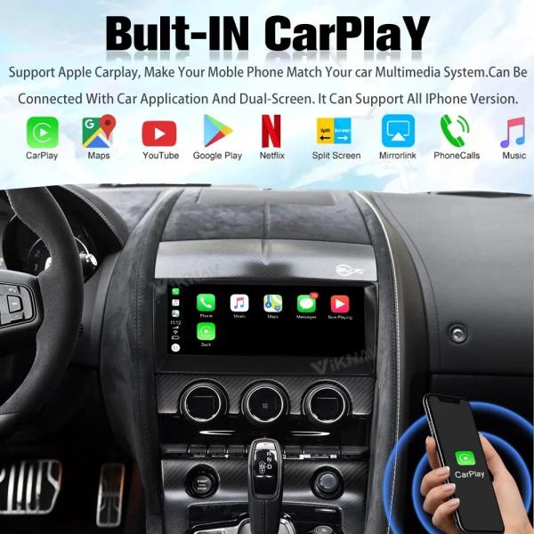 10.25 дюймовый 8-дюймовый сенсорный экран Автомобильное радио Для 2012-2019 Jaguar F-Type Навигация Мультимедийный DVD-плеер Беспроводной Carplay