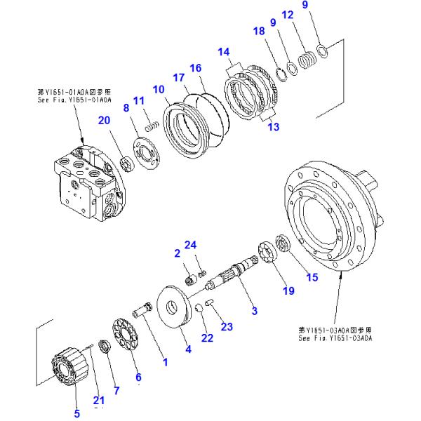 OEM Excavator Travel Motor 201-60-73500 GM09 Final Drive 201-60-73500