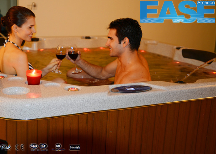 Customizd deluxe acrylic duoLove seat whirlpool massage outdoor acrylic hot spa tub