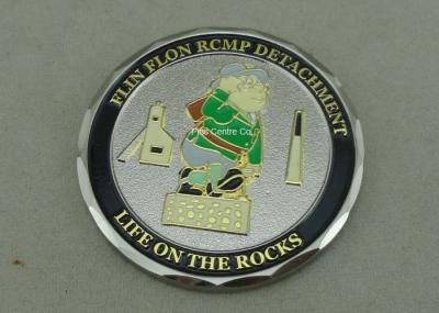 Zinc Alloy Personalized Coins , Diamond Cut Edge Army Coin Double Tones Plating