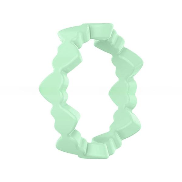 Women's Thin Heart Shape Silicone Wedding Bands 6mm Wide 2mm Thick