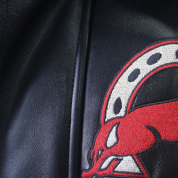 Custom Men's Short Leather Jacket Elastic Waistband Bomber Jacket Embroidered Pattern Towel Embroidered Motor Jacket Casual