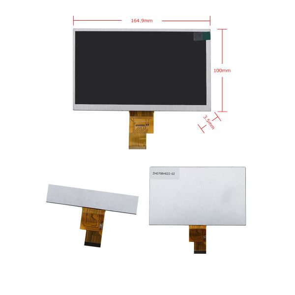 7 Inch Wide Temperature LCD 1024x600 IPS 1000 Nits High Brightness TFT Display LVDS FPC 40 Pins Custom LCD Screen