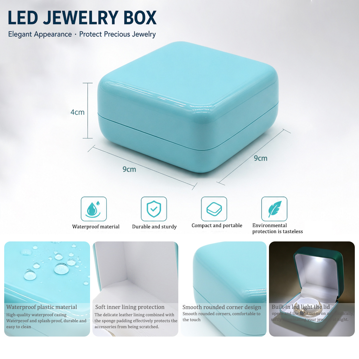 Luxury LED Bracelet Box Multi Color Plastic Jewelry Box For Wedding Valentine