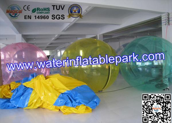 Colorful 0.9mm PVC Clear Sphereing Inflatable Water Walking Ball For Entertainment