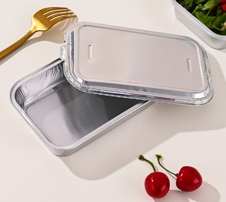 Customized Logo Aluminum Foil Container with Lids Delivery Packaging Biodegradable Box