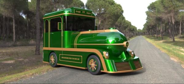 Trem Trackless elétrico de 42 assentos, trem elétrico do turista para a recreação exterior